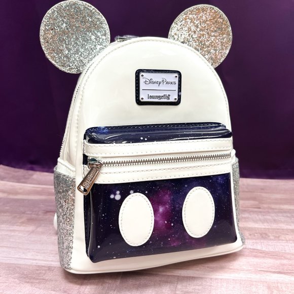 Disney Loungefly Main Attraction Space Mountain Backpack 50th & Matching Ears